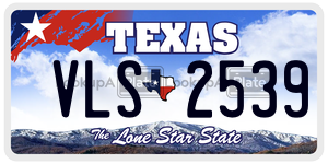 VLS2539 license plate in Texas
