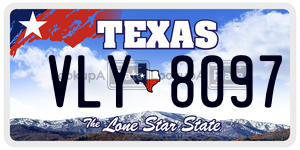 VLY8097 license plate in Texas