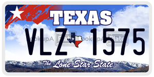 VLZ1575 license plate in Texas