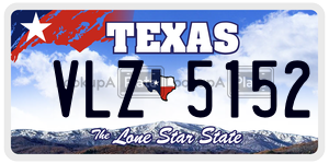 VLZ5152 license plate in Texas