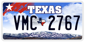VMC2767 license plate in Texas