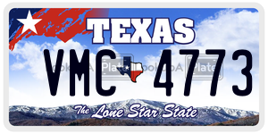 VMC4773 license plate in Texas