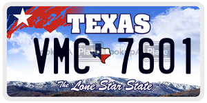 VMC7601 license plate in Texas