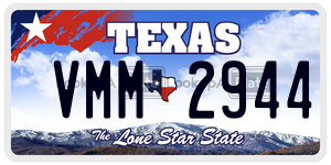 VMM2944  license plate in TX
