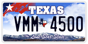 VMM4500 license plate in Texas