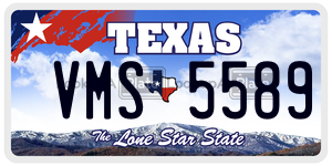 VMS5589 license plate in Texas