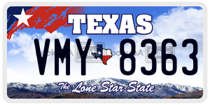 VMY8363 license plate in Texas