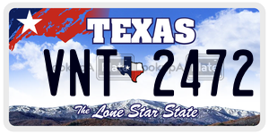 VNT2472 license plate in Texas