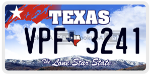 VPF3241 license plate in Texas