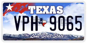 VPH9065  license plate in TX