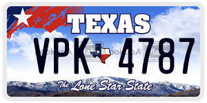 VPK4787 license plate in Texas