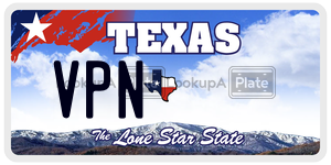 VPN license plate in Texas