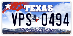VPS0494 license plate in Texas