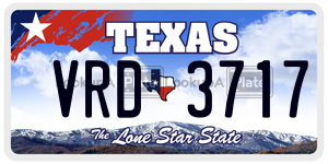 VRD3717  license plate in TX