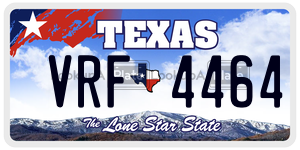 VRF4464  license plate in TX