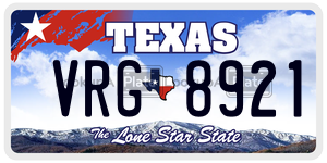 VRG8921 license plate in Texas