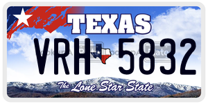 VRH5832 license plate in Texas