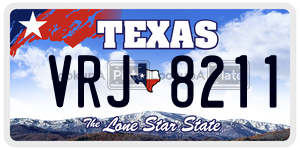 VRJ8211 license plate in Texas
