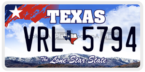 VRL5794  license plate in TX