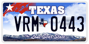 VRM0443 license plate in Texas