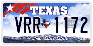 VRR1172 license plate in Texas