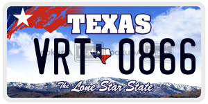 VRT0866 license plate in Texas