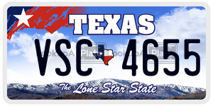 VSC4655 license plate in Texas