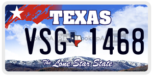 VSG1468 license plate in Texas