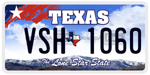 VSH1060  license plate in TX