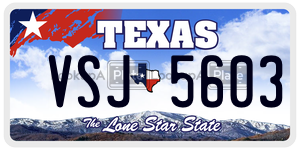 VSJ5603 license plate in Texas