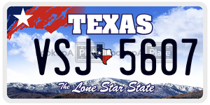 VSJ5607 license plate in Texas