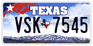 VSK7545 license plate in Texas