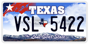 VSL5422  license plate in TX
