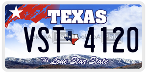 VST4120 license plate in Texas