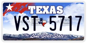 VST5717 license plate in Texas
