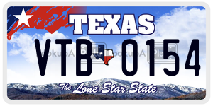 VTB0154 license plate in Texas