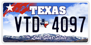 VTD4097 license plate in Texas