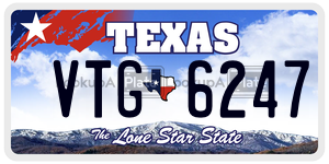 VTG6247 license plate in Texas