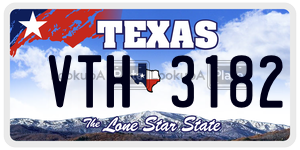 VTH3182 license plate in Texas