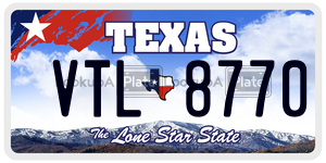 VTL8770 license plate in Texas