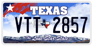 VTT2857 license plate in Texas