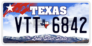 VTT6842 license plate in Texas