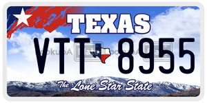 VTT8955 license plate in Texas