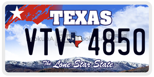 VTV4850 license plate in Texas
