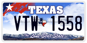 VTW1558 license plate in Texas