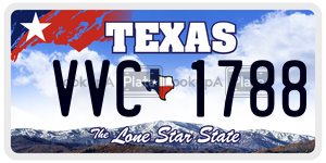 VVC1788 license plate in Texas