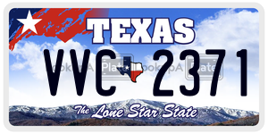 VVC2371 license plate in Texas