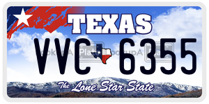 VVC6355 license plate in Texas