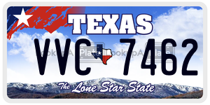 VVC7462 license plate in Texas
