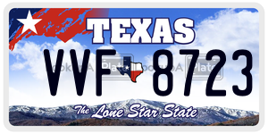 VVF8723  license plate in TX